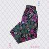 Chinese Summer Ice Silk High-Waist Floral Pants: Casual, Loose-Fit for Middle-Aged & Elderly Women