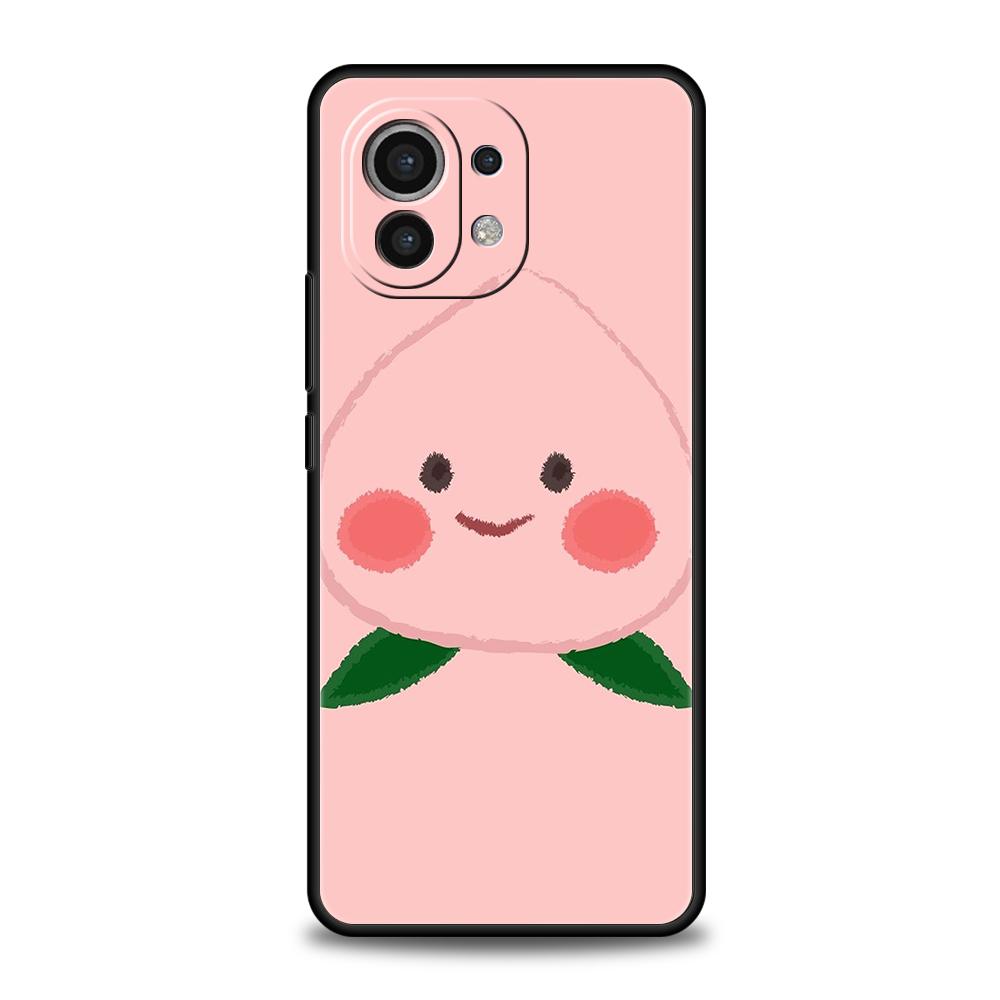 Phone Case Cover for Xiaomi Poco F7 F6 F5 F4 F3 X7 X6 X5 X4 X3 NFC M4 C51 C55 GT Pro 5G Soft TPU Fundas Cartoon Fruit Peach Bags