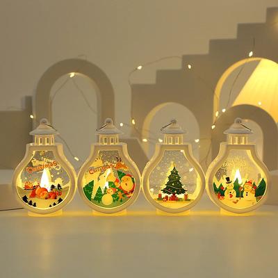 Nova decoração de Natal Luminosa Luz Noturna Pingente Suprimentos de Natal Layout Adereços Mesa Castiçal Enfeites de Janela