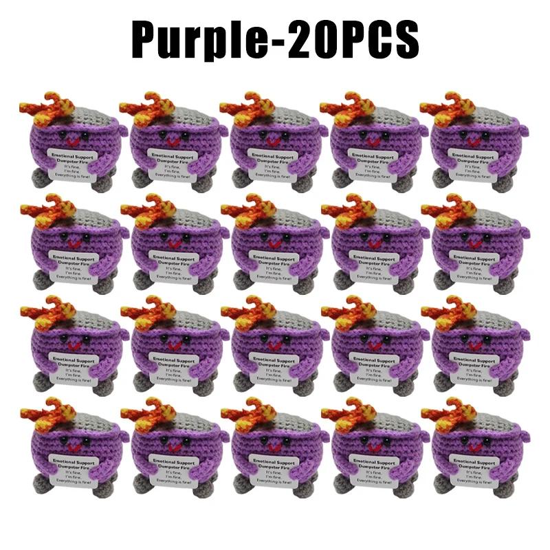 Crochet Dumpster Fire Emotional Support Dumpster Fire Support Coworker Positive Crochet Dumpster Fire Knitting Doll Toy Gifts