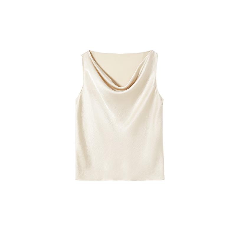 Langzi Drape Collar Satin Cami Top