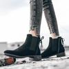 Fashion Ankle Bowtie Botas Women Winter Boots Punk Rivet Chelsea Bottes 2024 Plush Fur Warm Footwear Slip On Stretch Snow Flock Booties