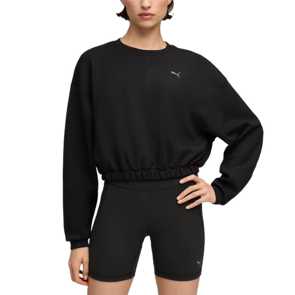 Puma Cloudspun Crew Neck Casual Classic Skin-Friendly Solid Sweatshirt Women Sweatshirt 527461-01