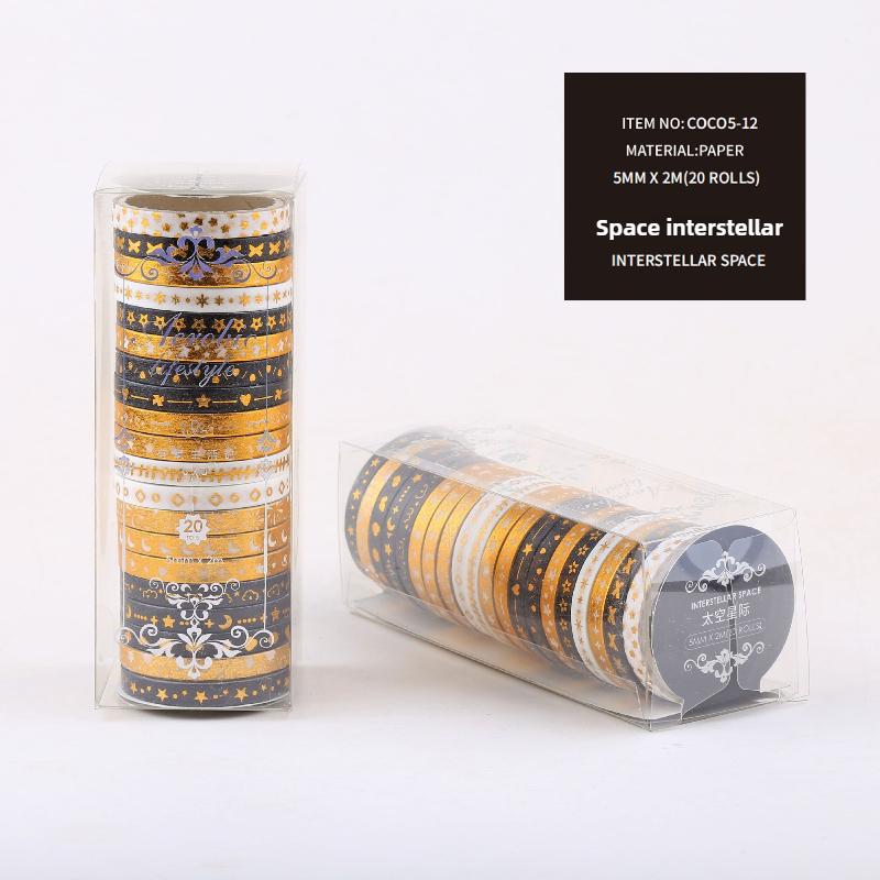 Hot Stamping and Paper Tape Collage DIY Hand Account Frame Pull Strip Decorative Sticker with Extremely Fine Dividing Lines