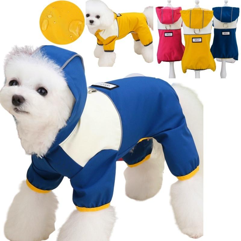 Dog Jackets Raincoats Hooded Pet Raincoat Hiking Dogs Clothes Jumpsuit Outdoor Waterproof Rain Coat For Small Medium Dogs Puppy