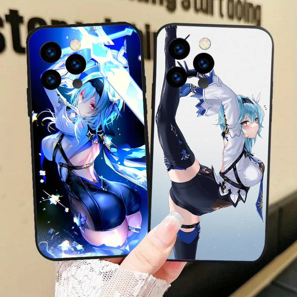 Eula Lawrence Genshin Impact Phone Case For IPhone 17 Air 16 15 14 13 Pro Max 11 12 Black Silicone Cover
