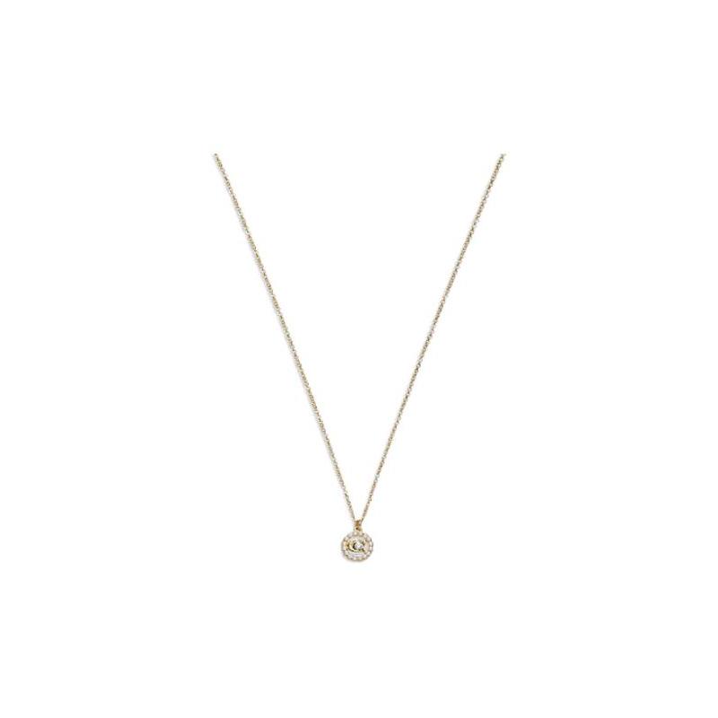 COACH Signature Pearl Pendant Copper Necklace Women s Gold