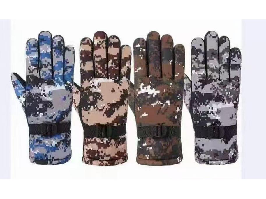 Popular Unisex Warm Waterproof Touchscreen Leather Cycling Gloves - Plush, Thick, Windproof for Winter