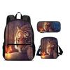 Nuovo Set da 3 Pezzi Zaino Tigre Astuccio Borsa a Spalla Stampa Animale Grande Capacità per Viaggi all'Aperto Ragazzi e Ragazze Regali di Compleanno Scolastici