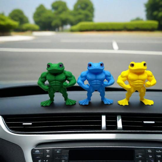 3D Printed Muscle Frog Statue PLA Standing Frog Figurine Home Office Desktop Decoration Ornament Fitness Enthusiasts Gift