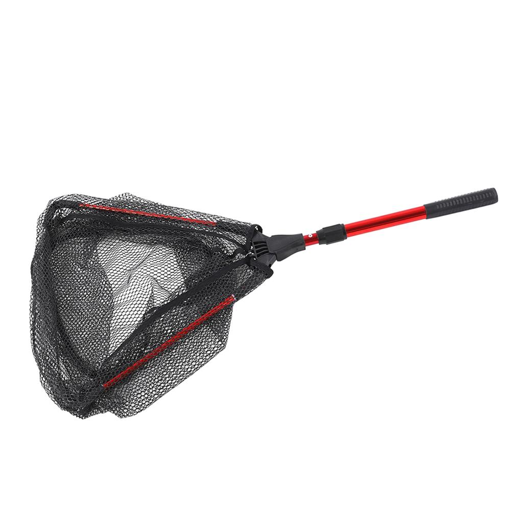 Floating Fishing Net Aluminum Alloy Hex Structural Mesh Extended Handle Double Sided Rubber Coating