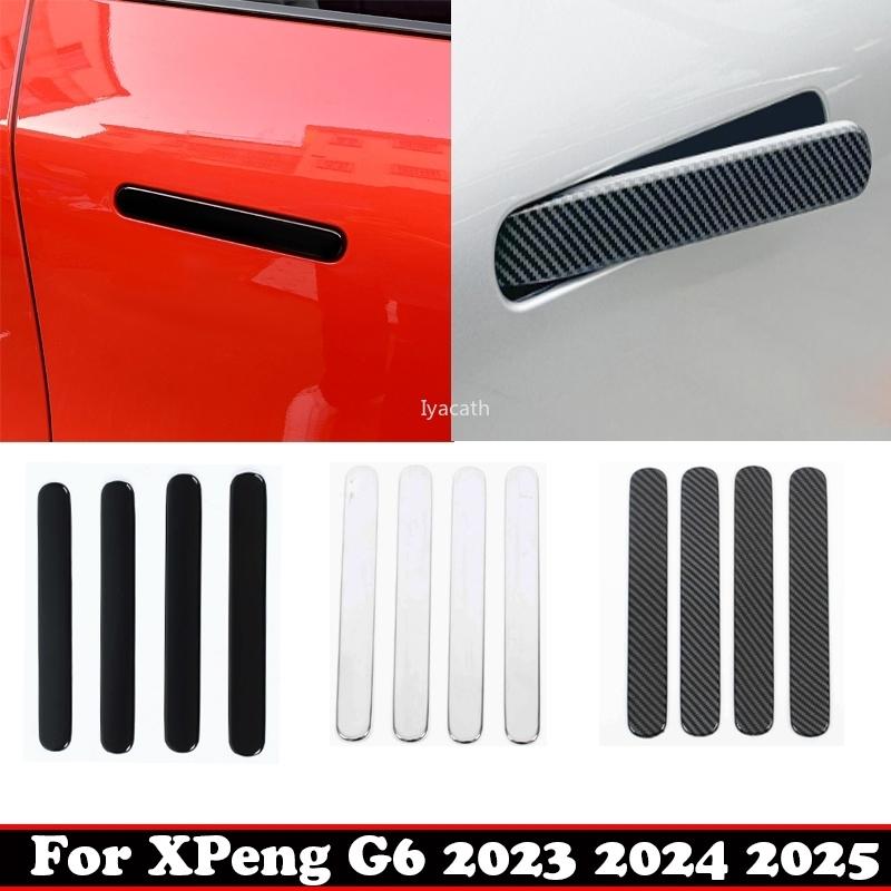 For XPeng G6 2024 2025 ABS carbonfiber Car Outside Door Handle Cover Trim Handle Protector Sticker Exterior Accessories