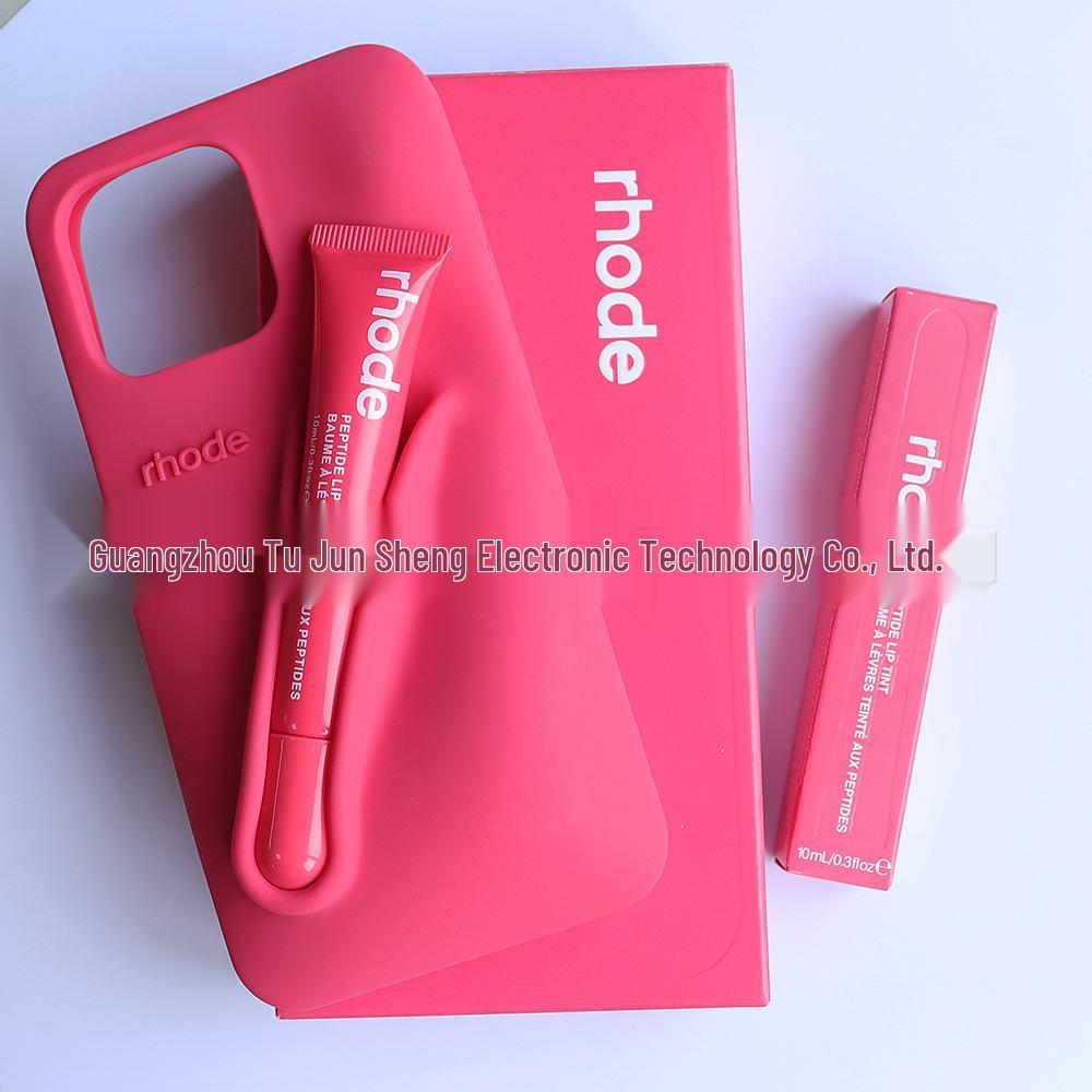 RHODE Lippenstift Lipgloss Handyhülle Set für iPhone 14/15/16 Pro Max