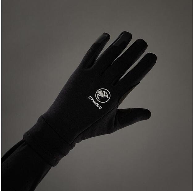 Велосипедные перчатки Chiba Polarfleece (черные)