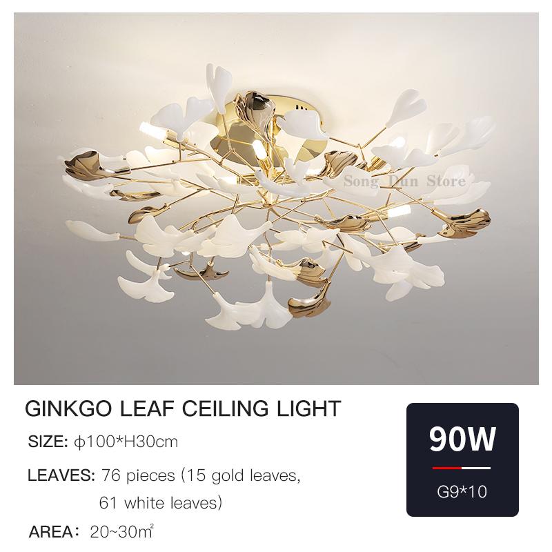 Living Room Chandelier Creative Luxury Hall Light Post-modern Atmosphere Restaurant Bar Lighting Designer Ginkgo Leaf Lighting