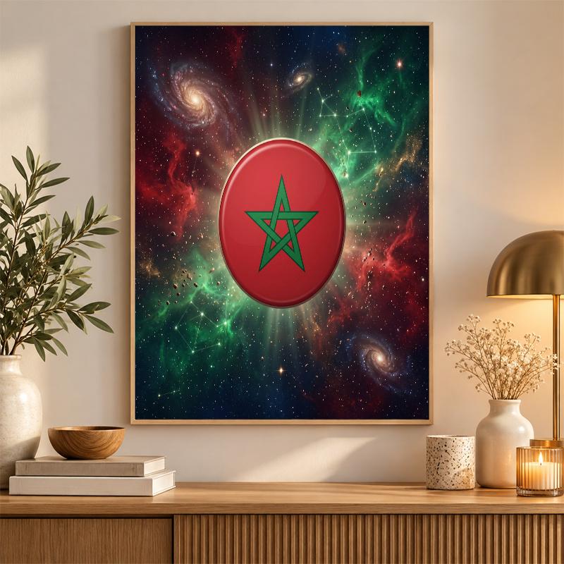 Morocco Football Diamond Painting Kit 5D Full Drill DIY Diamond Mosaic Wall Art Home Decor