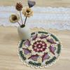 Color Hollow Embroidery Tablecloth Round Dining Plate Mat Decoration Shooting Props Lace Decorative Mat Pastoral Embroidery Coaster