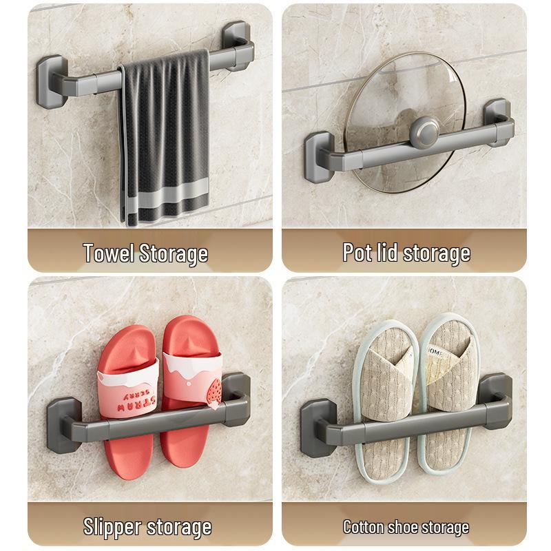 Wall-Mounted Luxury Slipper Rack: Punch-Free Bathroom Shoe Draining Storage Solution