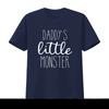 Daddys Little Monster Boys Girls Childrens Kids Cotton T Shirt Print Casual Wear vintage Washed Comfortable Versatile