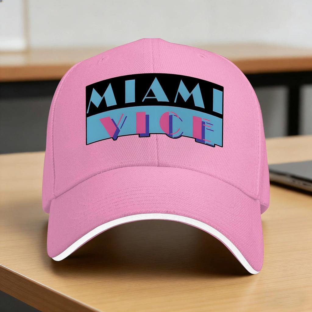 Miami Vices Sun Baseball Cap Summer FeUnisex Unisex  Design Trucker Hat Breathable Casual Tennis Skate Baseball Caps