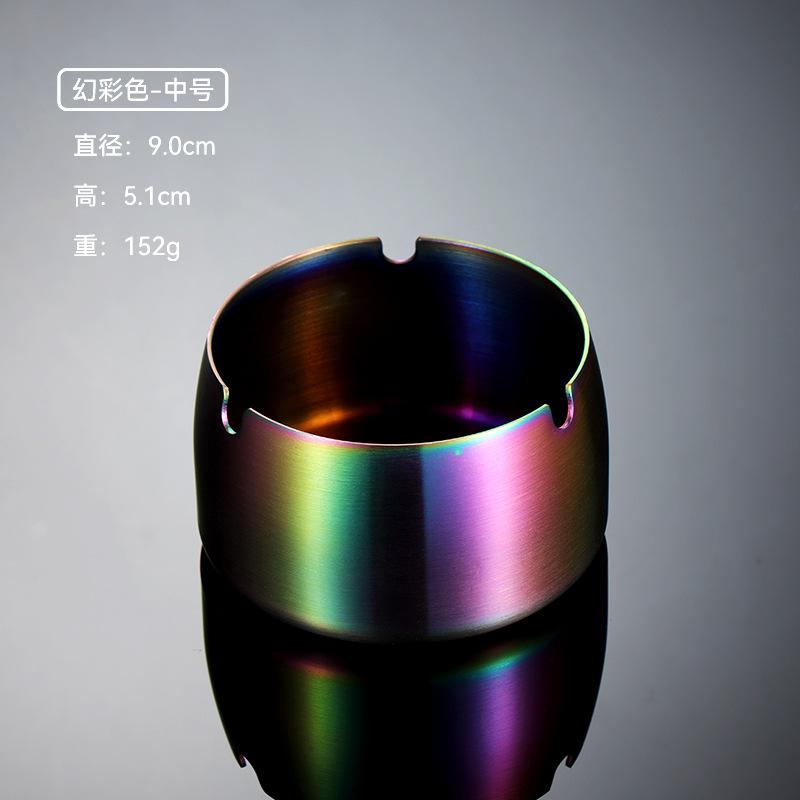 Stainless steel ashtray 018 heightened and closed windproof cigarette disc hotel drop-resistant color smoking set business gift