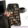 Literary and Retro Books Bookshelf for iPhone16 Silicone 12/1315 Soft 16ProMax Mobile Phone Case X