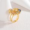 18K Gold Vintage Zircon Flower Ring - High-End Autumn/Winter Accessory