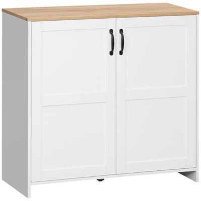 Armario de Almacenamiento Aparador de Cocina con 2 Puertas y 2 Estantes Ajustables 90 x 39.5 x 88 cm