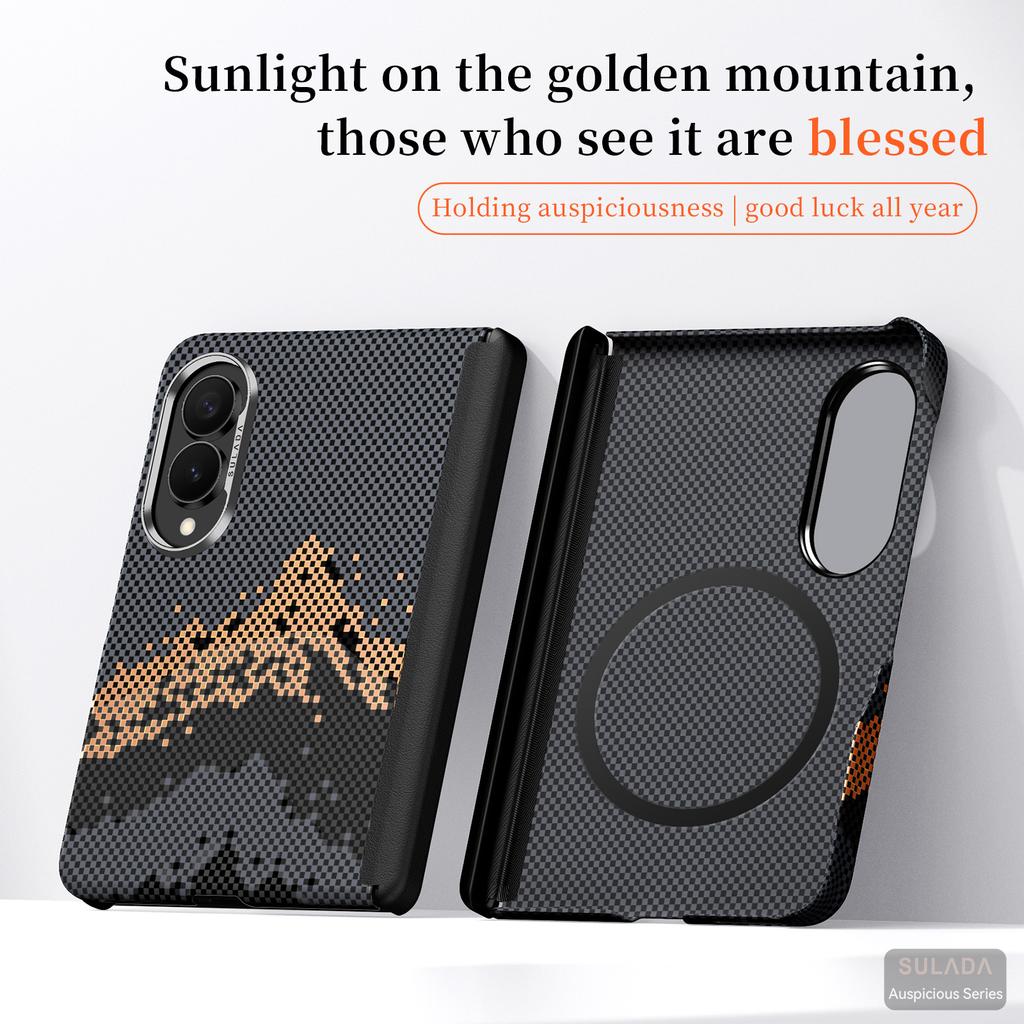Luxury Business Magnetic Textured Skin-Feel Case for Samsung Z Fold 8 Wide Shockproof for Magsafe Metal Lens Protector Cover