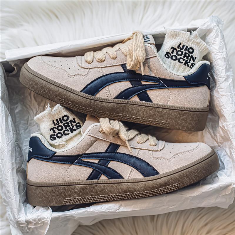 

Немецкие кроссовки с толстой подошвой, мужские, весенние, универсальные, для спорта и отдыха, ретро, дышащие, студенческие, с мягкой подошвой 39 серый