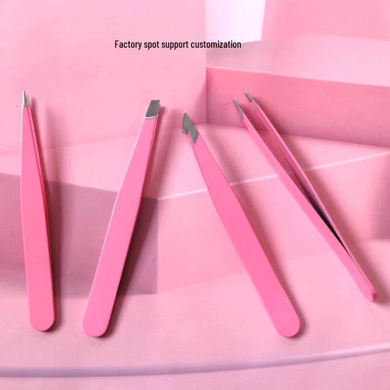 

Pink Stainless Steel Tweezers: Eyebrow Shaping & Eyelash Curler Tool
