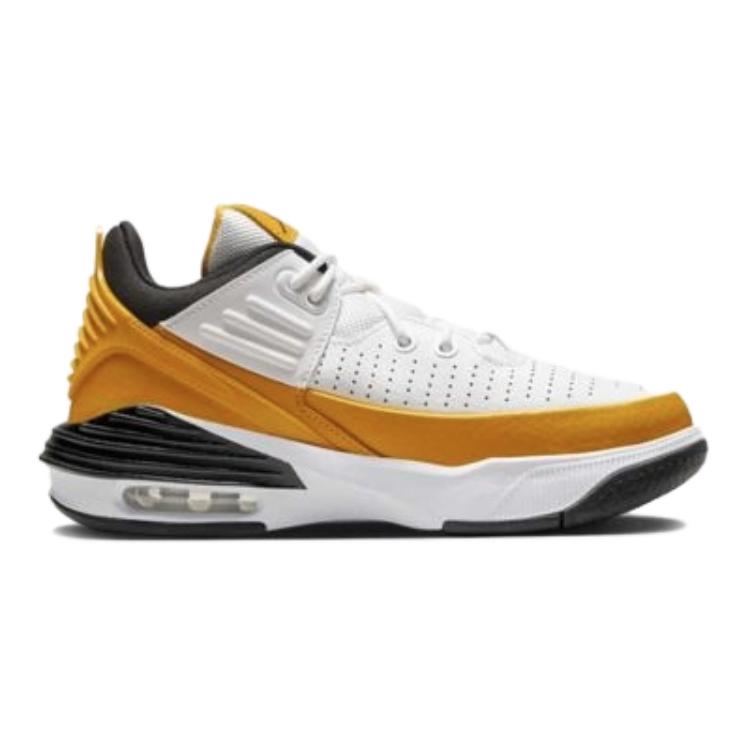 Jordan Max Aura 5 Cushioning, Wear Resistant Low Top Children's Basketball Shoes Yellow Black White Teenagers DZ4352-701