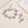 European and American Titanium Steel 18k Gold Heart Jewelry Set (Necklace, Bracelet, Earrings) - Clavicle Chain Light Luxury