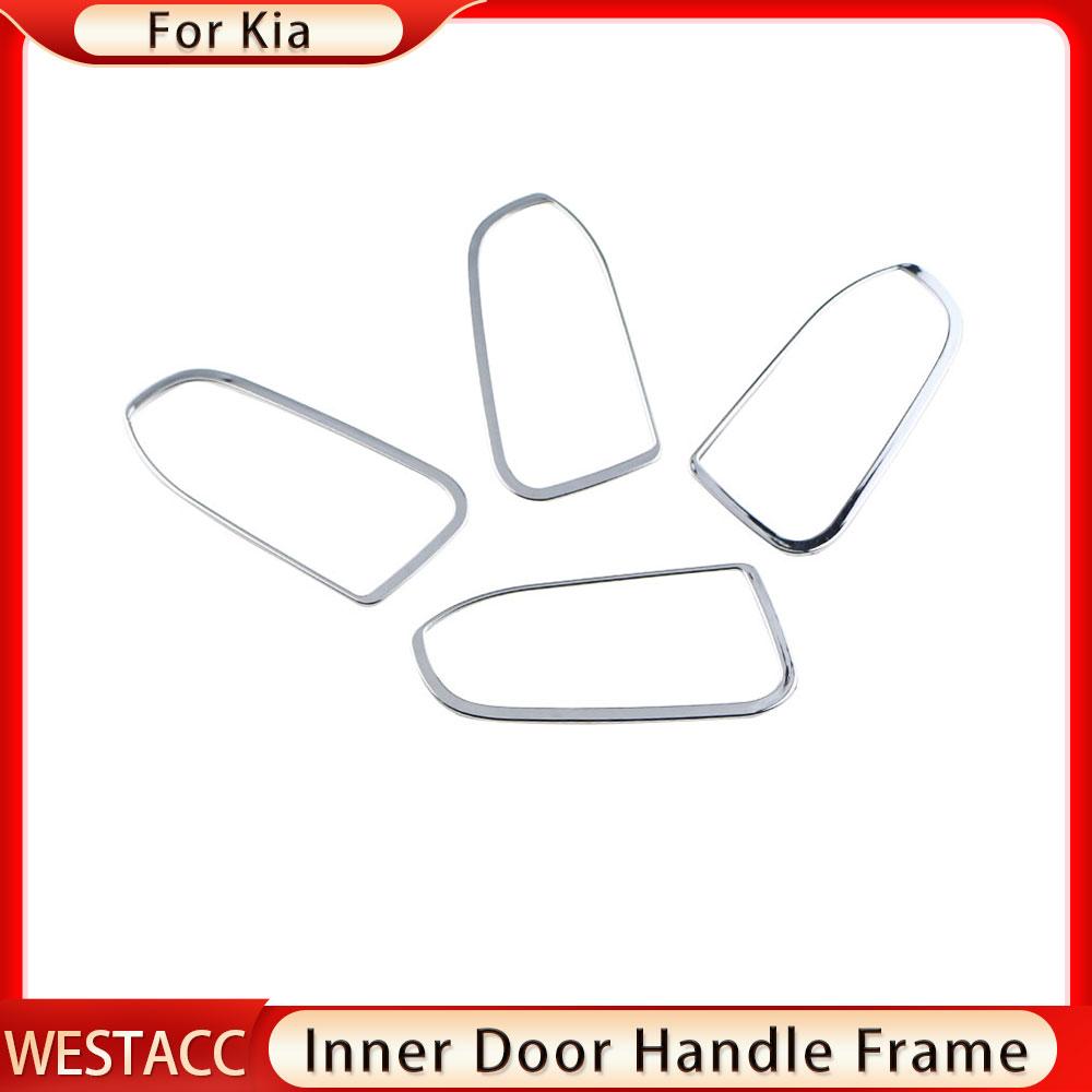4Pcs Chrome Car Inner Door Handle Frame Cover Decoration Sticker for Kia Sportage R SportageR 2012 2013 2014 2015