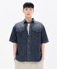 CHASECULT Men'S Denim Pocket Short Sleeve Shirt-Fbrk5541D04