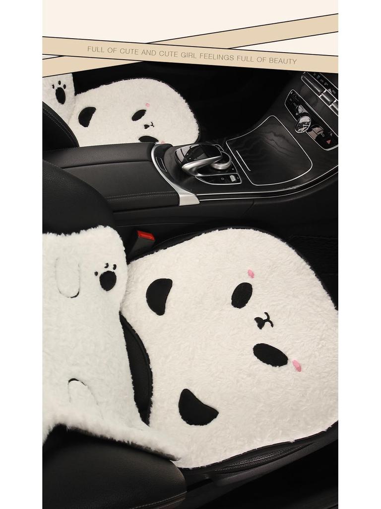 Panda Winter Plush Car Seat Cushion for Toyota bZ3, Corolla, RAV4, Rongfang, bZ5