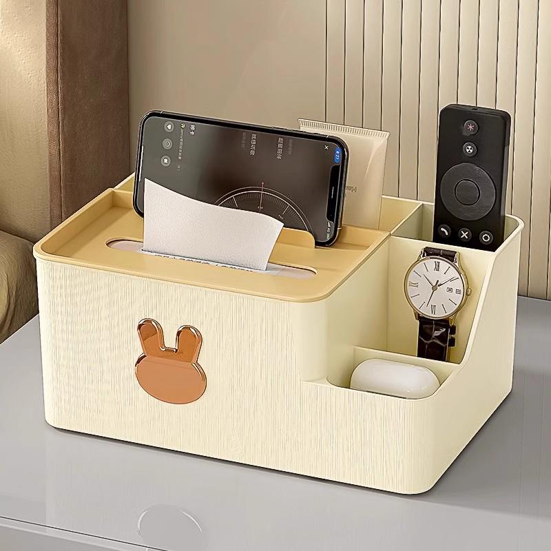 Luxury Multi-use Tissue Box with Pen Holder, Remote Caddy, and Cosmetic Organizer for Office or Coffee Table