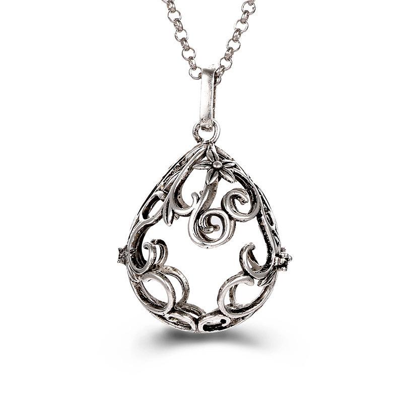 Mexico Chime Two-Color Feather Caller Locket Piano Ball Necklace Essential Oil Diffuser Perfume Musical Pendant New Jewelry