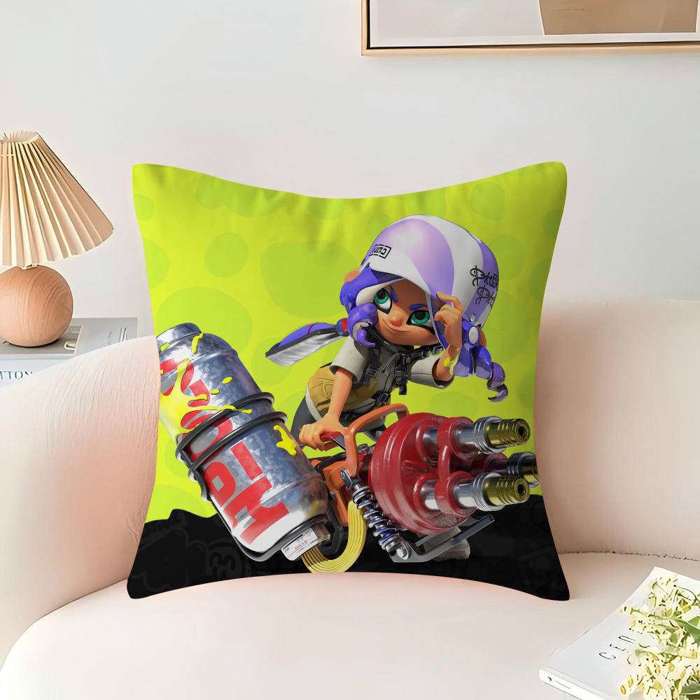 

Game S-Splatoon 3 Pillow Gift Home Office Decoration Bedroom Sofa Car Cushion Cover case 45x45 16x16Inch