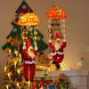Święty Mikołaj Spadochron Lampki Świąteczne 8 Trybów Lampki Sznurowe z Pozami DIY Dekoracja Wewnętrzna Zewnętrzna do Domu Drzewka Podwórka Świąteczny Prezent