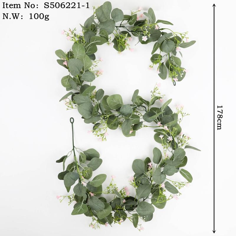 178cm Simulation Plant Wall Hanging Floral Wedding Arch Decor Artificial Eucalyptus Gypsophila Vine Hotel Garden Decoration