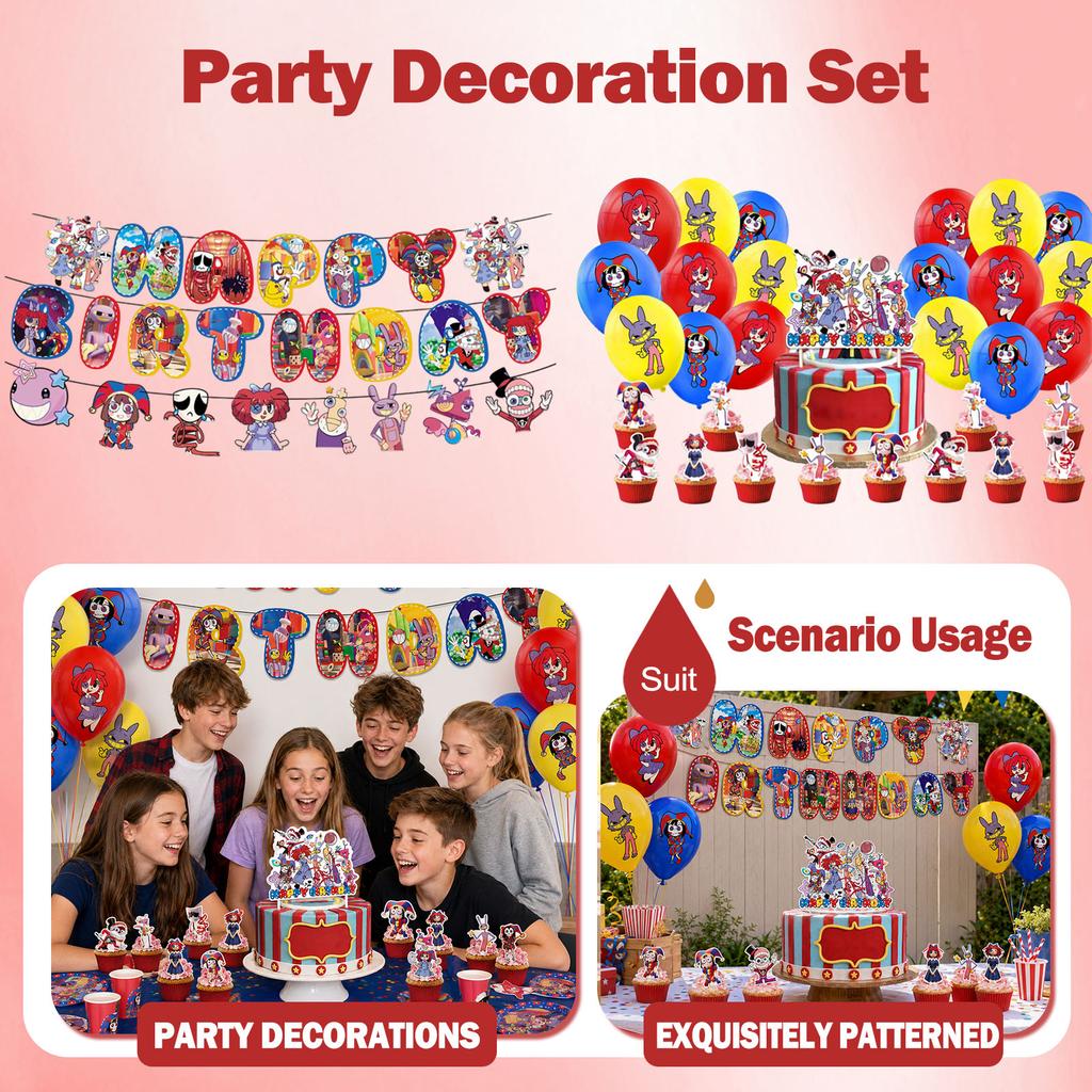 Birthday Party Decoration Kit with, Bunting Flags and for Themed Celebration