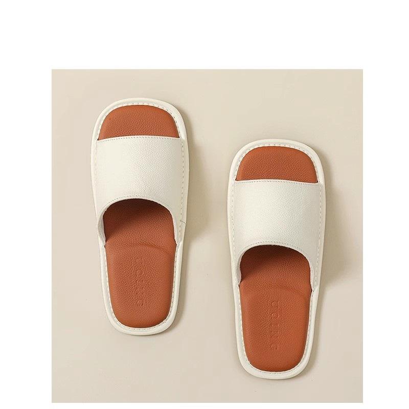 

Модные новые шлепанцы из натуральной кожи мужские квадратные с открытым носком шлепанцы домашние бесшумные тапочки мужские роскошные высшего качества гостевые тапочки коровья кожа 35-36