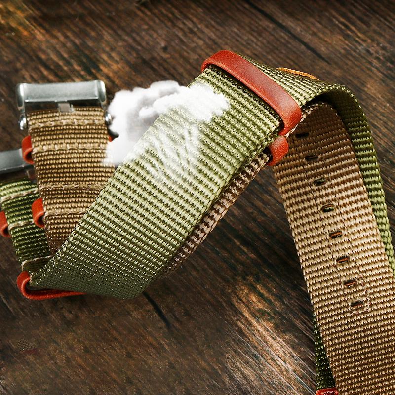 High Quality Nylon 20mm 22mm Watchband Seatbelt Khaki Military Sport Canvas Wrist Band Bracelet for Hamilton /Rolex Watch Strap