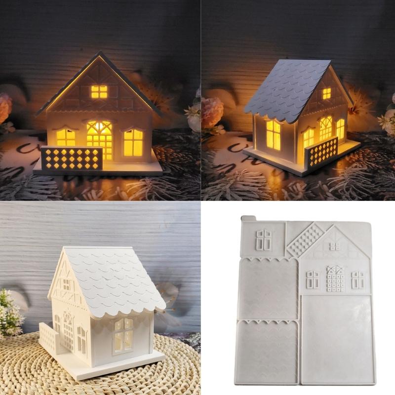 Kreative Gips-Wohndekorationen Silikonform Flexible Silikon-Zaunhausform für künstlerische Zement- und Harz-Bastelarbeiten