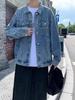 Men's Trendy Hong Kong-Style Denim Jacket - Spring/Autumn Loose Fit Korean Retro Workwear