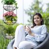 Hanger Produce Basket Metal Fruit Basket Wire Basket Fruit Bowl With 3 Tiers & Hooks Kitchen Fruit Stand Space Saving Vegetable