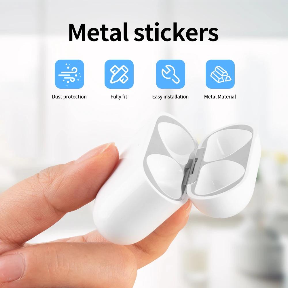 For AirPods 4 Sticker Earphone Case Metal Dustproof Scratch Resistant Sticker Cover For Airpods 4 4th 2026 Gen Protective Film