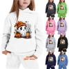 Kids Halloween Hoodie Set Ghost Print Pullover Sweatshirt with Matching Pants Comfortable Fit for Fall and Winter Seasonal Wear