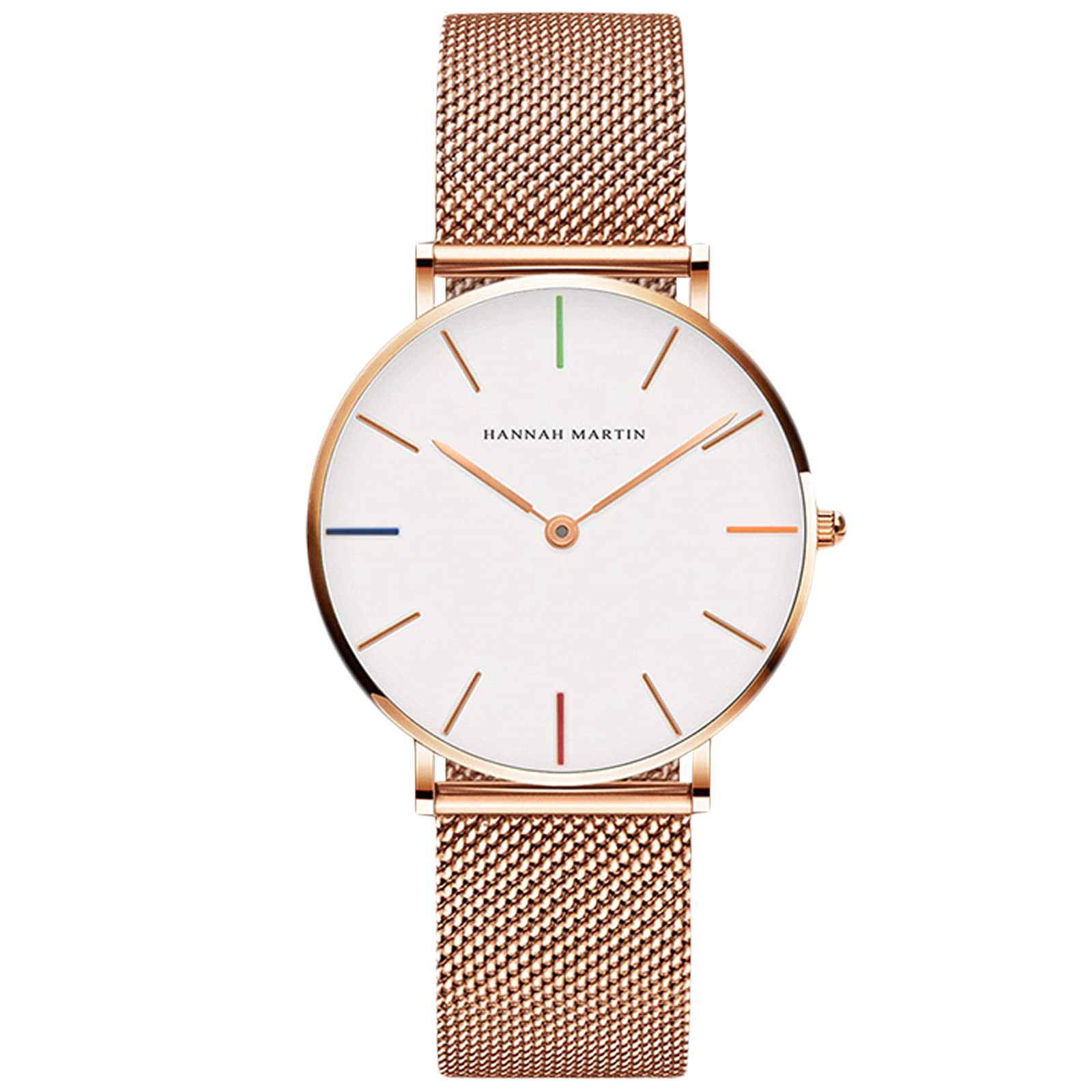 

RORIOS Simple Analog Watch with Water Made in Quartz Mesh Stylish and Perfect for Commuting and White C Women s Resistance, Japan, Movement, Band,